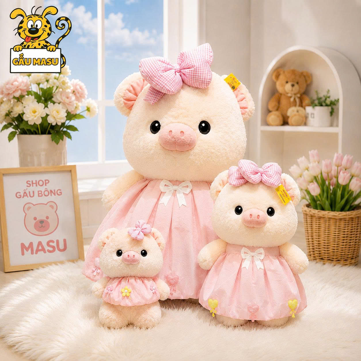 Gấu Bông Heo Váy Bí