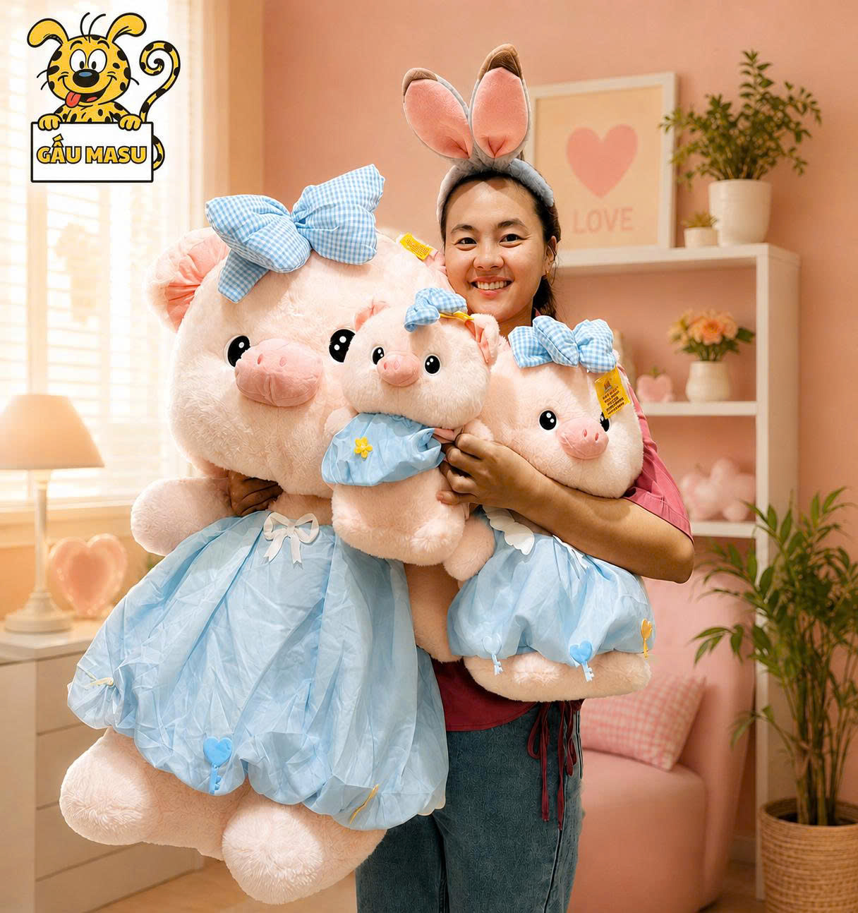 Gấu Bông Heo Váy Bí